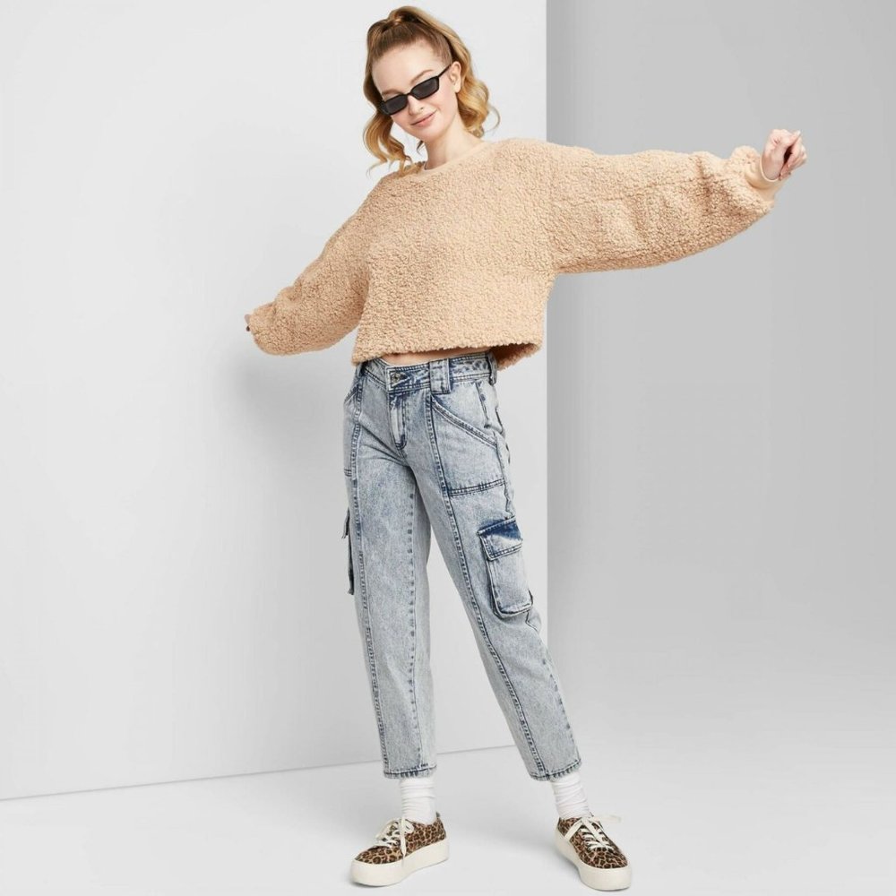 Wild Fable High-Rise Straight Leg Ankle Cargo Jean